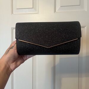 Elegant Black Clutch/Crossbody Bag
